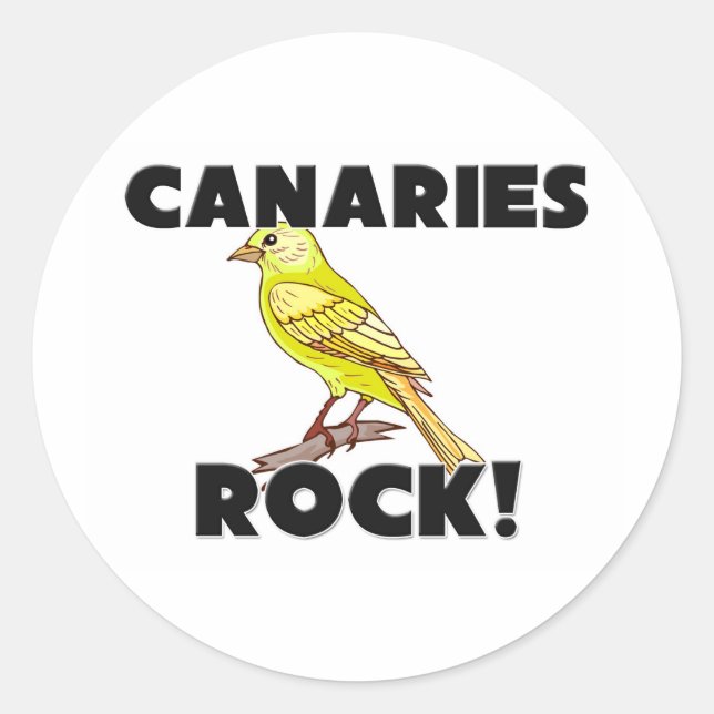 Canaries Rock Classic Round Sticker (Front)