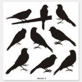 Canary Bird Silhouette Stickers (Sheet)