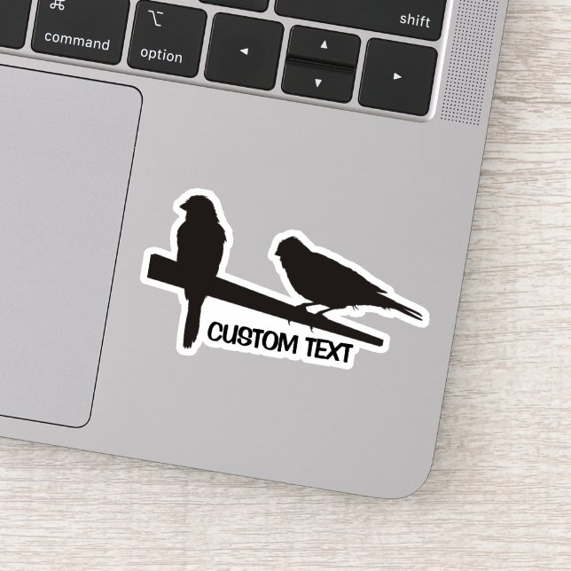 Canary Birds Sitting on Stick Sticker (Detail)