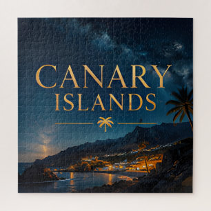 Canary Islands Colorful Coastal Village Jigsaw Puzzle