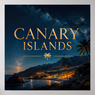 Canary Islands Colorful Coastal Village Poster