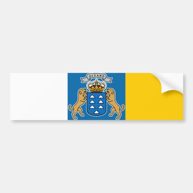Canary Islands Flag (Canaries) (Canarias, Spain) Bumper Sticker (Front)