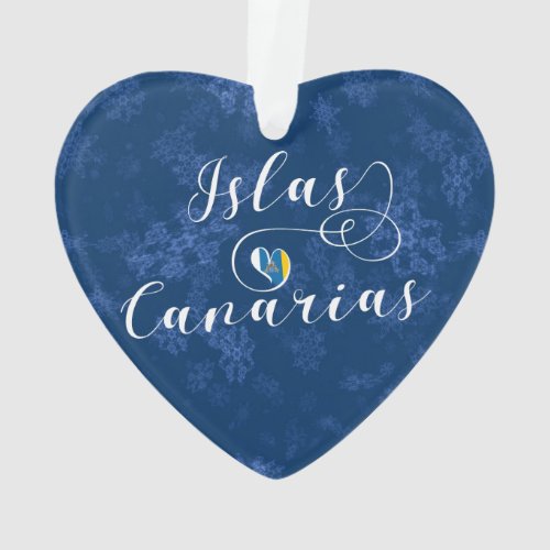 Canary Islands Flag Heart Islas Canarias Ornament