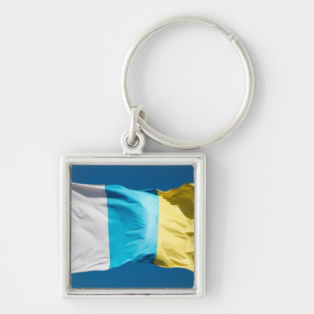 Canary Islands Flag Keychain (Front)