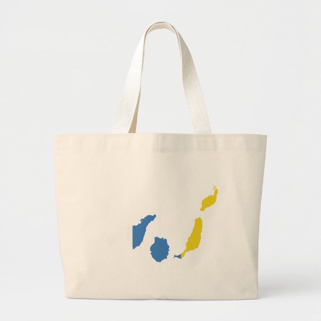 Canary Islands flag map Large Tote Bag (Front)