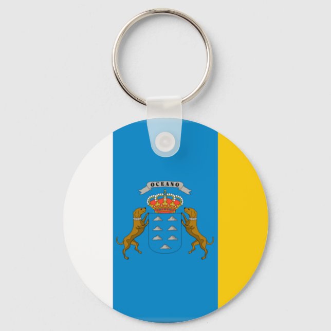 Canary Islands (Spain) Flag Keychain (Front)