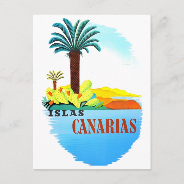 Canary islands Spain vintage travel Postcard (Front)