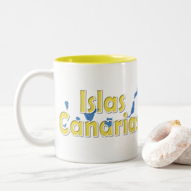 Canary Islands Two-Tone Coffee Mug (With Donut)