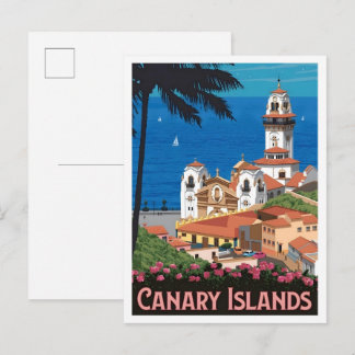 Canary Islands Vintage Travel  Postcard