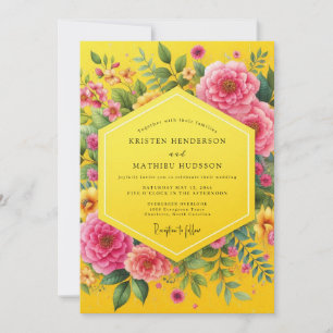 Canary Magenta Bold Wedding Invitation