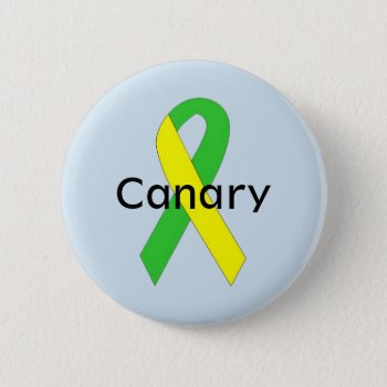 Canary Ribbon Button by LLChemis_Creations at Zazzle