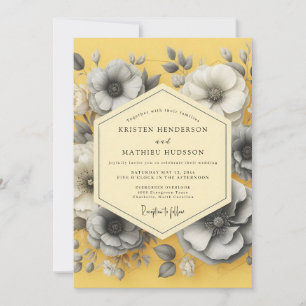 Canary Somber Anemone Wedding Invitation