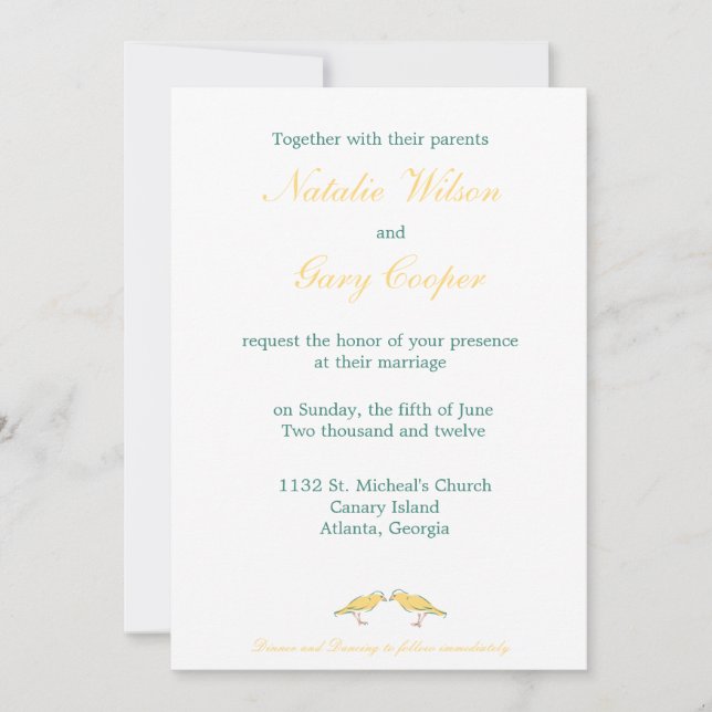 Canary -wedding invitation (Front)