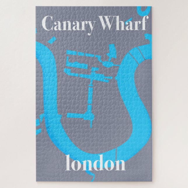 canary wharf london map travel poster jigsaw puzzle (Vertical)