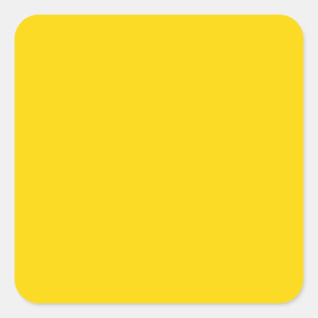 Canary Yellow Bright Solid Blank High Visibility Square Sticker (Front)