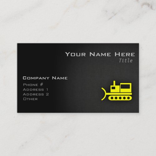 Canary Yellow Bulldozer Business Card