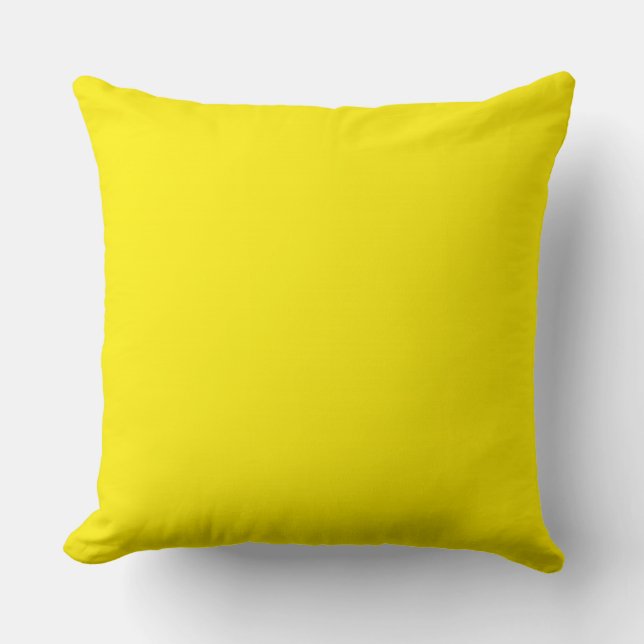 Canary yellow color background throw pillow (Front)