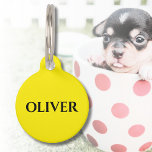 Canary Yellow Minimalist Cat Dog Name Address  Pet ID Tag<br><div class="desc">Canary Yellow Minimalist Cat Dog Name Address Pet ID Tag. You can also remove the personalization and enjoy the elegant and minimal design.</div>