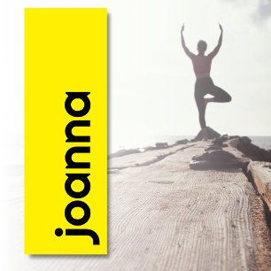 Canary Yellow Modern Name Stylish Simple Yoga Mat