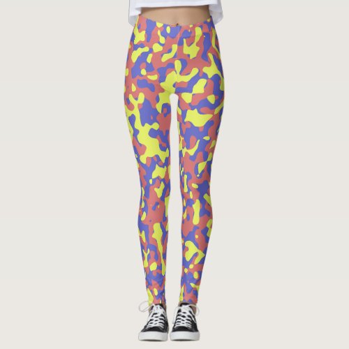 Canary Yellow Pink Japonica Red Blue Marguerite Leggings