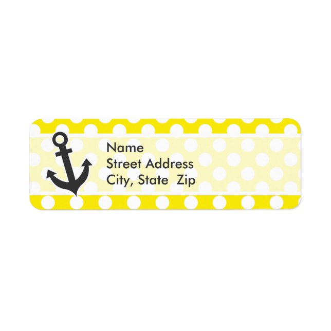 Canary Yellow Polka Dots; Anchor Label (Front)
