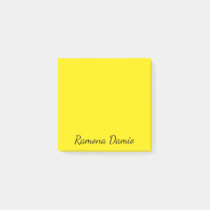 Canary Yellow Professional Minimalist Black Script Post-it Notes