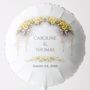 Canary Yellow Romantic Freesia Floral Wedding Balloon