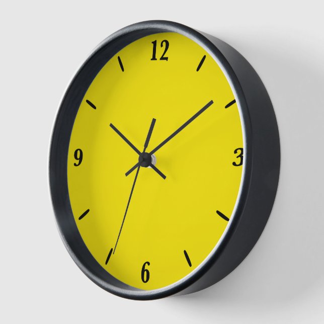 Canary Yellow Solid Color Clock (Angle)
