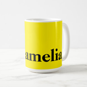 Canary Yellow Solid Color Elegant Name  Coffee Mug