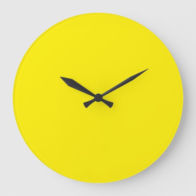 Canary Yellow Solid Color Large Clock (Front)