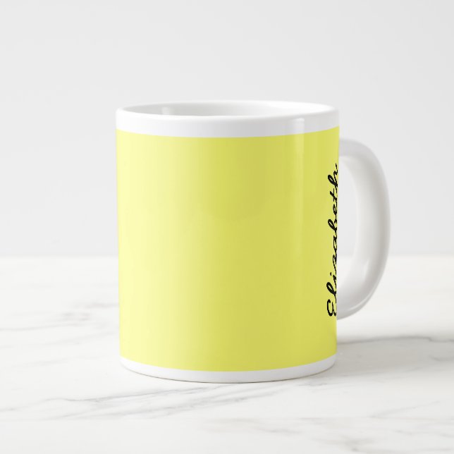 Canary Yellow Solid Color Large Coffee Mug (Front Right)