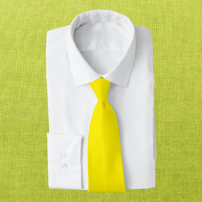 Canary Yellow Solid Color Neck Tie (Creator Uploaded)