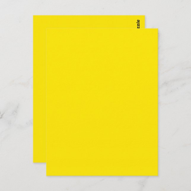 Canary Yellow Solid Color  Postcard (Front/Back)