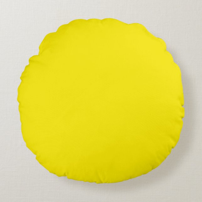 Canary Yellow (solid color)  Round Pillow (Front)