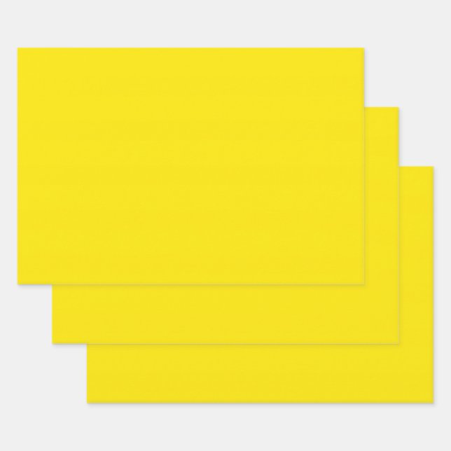 Canary Yellow Solid Color  Wrapping Paper Sheets (Set)
