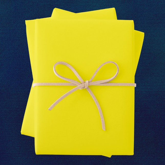 Canary Yellow Solid Color Wrapping Paper Sheets (Creator Uploaded)