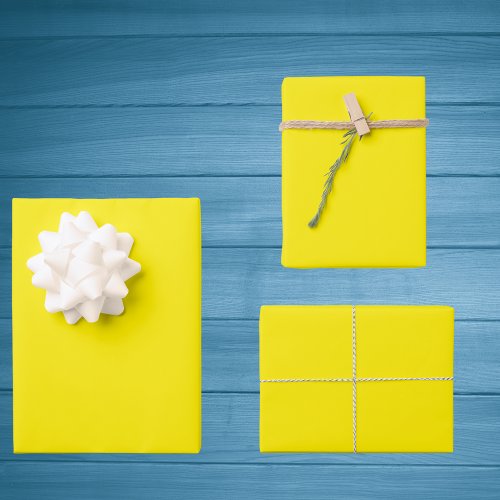Canary Yellow Solid Color Wrapping Paper Sheets