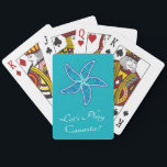 Canasta Cards<br><div class="desc">These cards are inspired by the place where Canasta was created. Lovely blue and green starfish motif.</div>