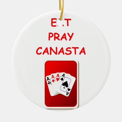 canasta ceramic ornament