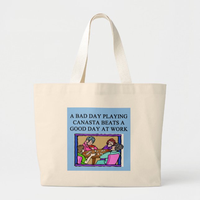 canasta game player large tote bag (Front)