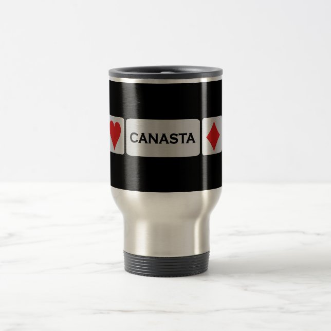 Canasta mug- choose style & color travel mug (Center)