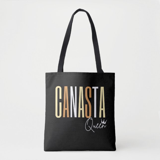 Canasta queen in brown letters tote bag (Front)