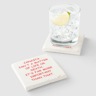 canasta stone coaster