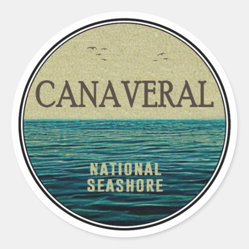 Canaveral National Seashore Florida Ocean Birds Classic Round Sticker