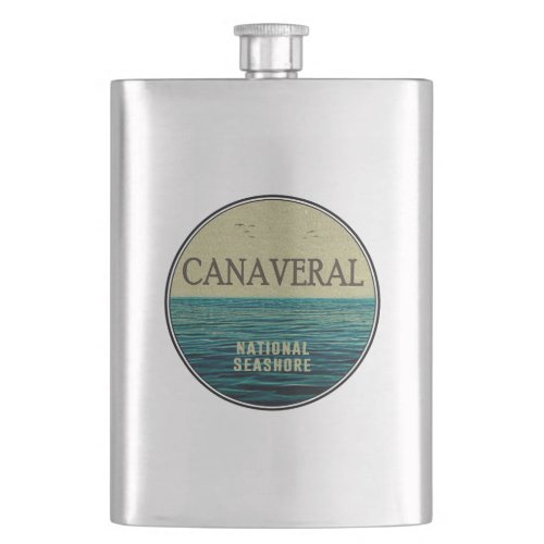 Canaveral National Seashore Florida Ocean Birds Flask