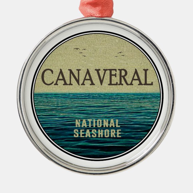 Canaveral National Seashore Florida Ocean Birds Metal Ornament (Front)