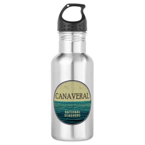 Canaveral National Seashore Florida Ocean Birds Stainless Steel Water Bottle