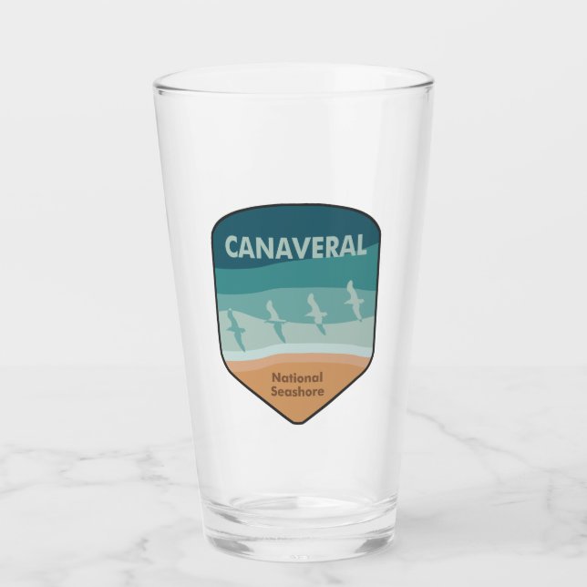 Canaveral National Seashore Florida Seagulls Glass (Front)