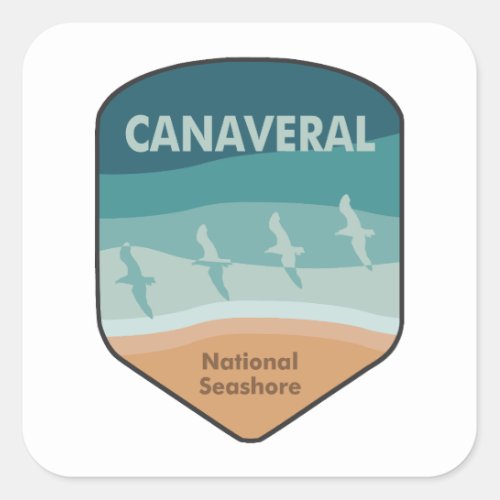 Canaveral National Seashore Florida Seagulls Square Sticker