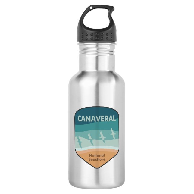 Canaveral National Seashore Florida Seagulls Stainless Steel Water Bottle (Front)